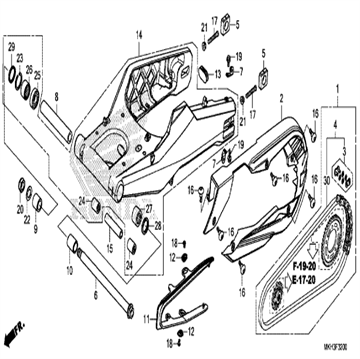 Nut, hex, 8mm. 90309-357-000, Honda